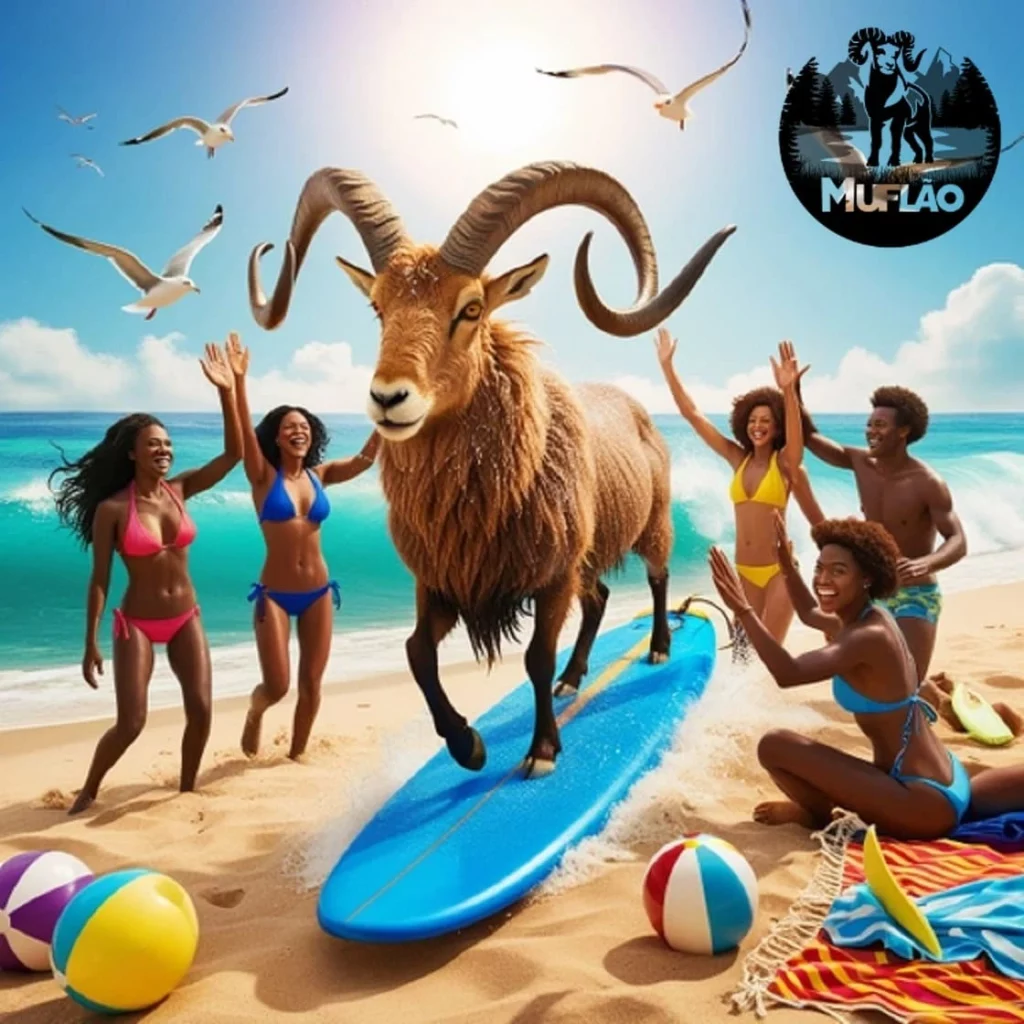 Muflão Surfando Muflão
